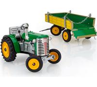 Tracteur ZETOR avec rouleau - vert - roues en métal