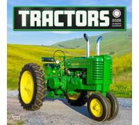 Tracteurs | Calendrier mural mensuel carré 2026 30,5 x 61 cm | Sans plastique | BrownTrout | Pays rural agricole