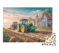 Tracteurs Labourant Un Champ Puzzle pour Adultes Fun 500 Piece Rural Farm Landscape Style Jeu Intellectuel, Anti-Stress, Jeu Éducatif, Décoration Maison, Premium & Durable (500pcs (52x38cm))