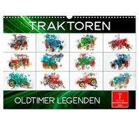 Tracteurs Légendes des voitures classiques (Calendrier mural 2026 DIN A3 horizontal), CALVENDO calendrier mensuel