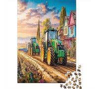 Tracteurs sur la Route de Terre 1000 Pièce Style Paysage de Ferme Rurales Papier Écologique Puzzle Premium Décompression du Jeu Éducatif Le Idée Cadeau 70x50cm/1000pcs