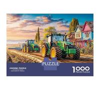 Tracteurs sur la Route de Terre 1000 Pieces Puzzles for Adults Style Paysage de Ferme Rurale Cadeau pour La Famille Détente Décoration De La Maison Jeu Éducatif 70x50cm/1000pcs