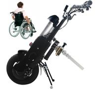 Traction électrique pour fauteuil roulant, roue de 12 pouces, traction 400 W, batterie 36 V/15 Ah, éclairage avant, 3 vitesses réglables, fixation pour vélo à main, noir moyen