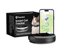 Tractive - Collier GPS Chat Connecté Mini | Édition 2026 | N° 1 des GPS pour Chats | Localisation GPS en Direct | Alertes de Santé et Moniteur de Signes Vitaux | Collier de Sécurité Inclus (Noir)