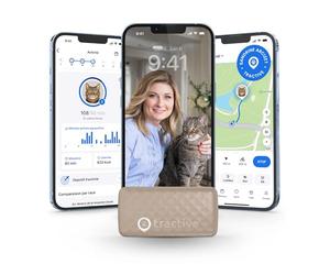 Tractive - Collier GPS Chat Connecté Mini | N° 1 des GPS pour Chats | Localisation GPS en Direct | Historique de Localisation et Fonction Territoire | Collier de Sécurité Inclus (Marron)