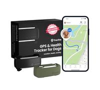 Tractive - Collier GPS Chien Connecté, Bundle avec Coque Olive | Édition 2025 | Localisation GPS en Direct | Alertes Anti-fugue et de Santé | Moniteur de Signes Vitaux | Leader du Marché (Noir)