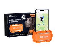 Tractive - Collier GPS Chien Connecté XL | Édition 2026 | Grande Autonomie | Suivi GPS en Direct | Alertes Anti-Fugue et de Santé | Moniteur de Signes Vitaux | Leader du marché (Orange)