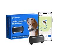 Tractive - Collier GPS pour chien | 2025 Édition | Leader du marché | Localisation en direct | Alertes anti-fugue | Moniteur d'activité et d'aboiements | Alertes de santé (Noir)