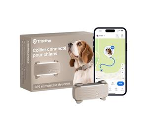 Tractive - Collier GPS pour chien | 2025 Édition | Leader du marché | Localisation en direct | Alertes anti-fugue | Moniteur d'activité et d'aboiements | Alertes de santé (Marron)