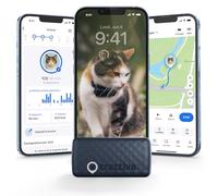 Tractive - Mini Collier GPS Chat Connecté - Traceur Le Plus léger avec Localisation en Direct, Territoire & Activité I Collier de Sécurité Inclus I Abonnement requis