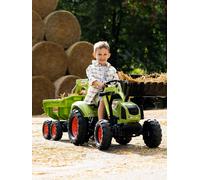 Tractopelle à pédales Claas - FALK - Volant directionnel, Selle pivotante & Excavatrice remorque - Fabriqué en France - Dès 3 ans