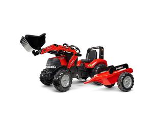 Tractopelle À Pédales Avec Remorque Rouge Case TU