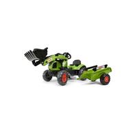 Tractopelle à pédales Claas avec remorque - Vert