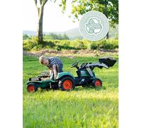 Tractopelle À Pédales Avec Remorque Vert Vintage TU