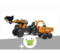 Tractopelle à pédales case ih construction avec excavatrice et selle pivotante 3