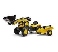 Tractopelle à pédales Komatsu - FALK - Pelle frontale et Remorque - 100% Fabriqué en France - 40% de plastique recyclé - Dès 2 ans