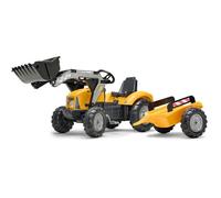 Tractopelle à pédales SuperBuilder - FALK - Capot ouvrant et remorque - Fabriqué en France - 60% de plastique recyclé - Dès 3 ans