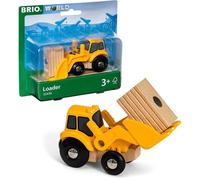 BRIO World - 33436 - Tractopelle - Accessoire pour circuit de train en bois - Avec connexions aimantées - Action de jeu sans pile - Jouet pour garçons et filles dès 3 ans