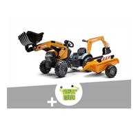 Tractopelle enfant case ce avec remorque + excavatrice 2 à 5 ans + ceinture avec