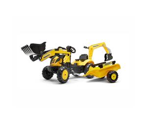 Tractopelle enfant komatsu wb93r avec remorque + excavatrice 2 à 5 ans - falk