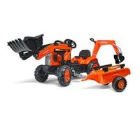Tractopelle enfant Kubota avec remorque + excavatrice 2 à 5 ans - Falk G