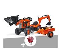 Les Petites Têtes Brûlées Tractopelle Kubota Avec Remorque