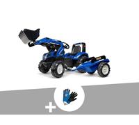 Tractopelle Enfant New Holland 3 ? 7 Ans Falk + Gants