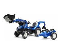Tractopelle enfant New Holland avec remorque et excavatrice 3 à 7 ans - Falk