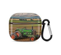 Tractor Farm Coque de protection intégrale pour écouteurs Bluetooth antichoc avec chargement sans fil avec porte-clés Cadeau personnalisé pour AirPods 3