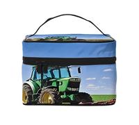 Tractor Farm - Grande trousse de maquillage imperméable pour voyage et gym, organiseur de maquillage avec 4 sangles élastiques et compartiments, tissu sergé de qualité supérieure., Noir , Taille