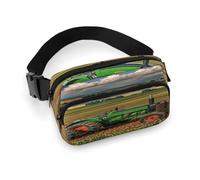 Tractor Farm Sac banane avec sangle réglable pour sports de plein air randonnée Blanc 20 x 13 cm
