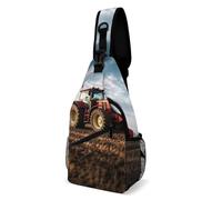 Tractor Farm Sling Bag for Men Women Crossbody Backpack Whisky And Cigar Crossbody Bag Chest Bags for Travel Sport