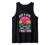 Tractor Lover Vintage Just A Girl Who Loves Tractors Cadeaux Débardeur