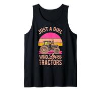 Tractor Lover Vintage Just A Girl Who Loves Tractors Cadeaux Débardeur