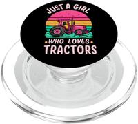 Tractor Lover Vintage Just A Girl Who Loves Tractors Cadeaux PopSockets PopGrip pour MagSafe