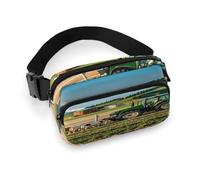 Tractor Milk Farm Sac banane avec sangle réglable pour sports de plein air randonnée Blanc 20 x 13 cm