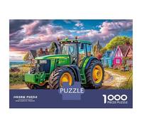 Tractor on Country Road 1000 Pcs Carton Extra-épais Lot de Puzzles Rural Landscape Painting Style Stimulant Et Éducatif Jeu Familial Puzzles As Birthday Gifts 52x38cm/1000pcs