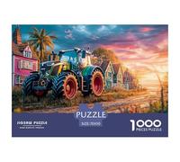 Tractor on RoadFormidable Puzzle de 1000 pièces pour Adultes Scène de Coucher de Soleil Rural Une odyssée de Jeux éducatifs impossibles, durs et Difficiles - Le Cadeau Ultime pour Un