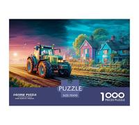 Tractor on Rural Road Puzzle Inspiré Par Les Chefs-d'œuvre Des Musées - 1000 Pièces Colorful Village Scènes Avec Des Images D'Art D'Impact Visuel - Pour Amusez-vous Et Offrez, Recommandé 14+ 70x50cm