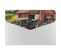 Tractor on The Farm Organiseur de documents en accordéon à 6 poches avec étiquettes, enveloppes en plastique avec fermeture à pression 33 x 23 cm