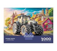 Tractor on Village Road 1000 Pcs Carton Extra-épais Coffret De Puzzles Rural Farm Scene Art Anti-Stress Jeu Créatif Puzzles As Birthday Gifts 52x38cm/1000pcs