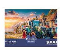 Tractor on Village RoadFormidable Puzzle de 1000 pièces pour Adultes Paysage Rural Peinture Une odyssée d'impossible, Dur et Difficile Jeux éducatifs - Le Cadeau Ultime F