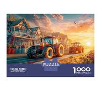 Tractor Racing Scene 1000 Pièces Carton Premium Coffret De Puzzles Rural Fantasy Art Style Stimulant Et Éducatif Jeu Familial Puzzles As Birthday Gifts 38x26cm/1000pcs