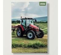 Tractors - Agenda 2026 rembourré rouge rouge-gorge A5 Collection machines agricoles