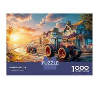 Tractors Racing 1000 Pcs Carton Extra-épais Coffret De Puzzles Rural Fantasy Scene Anti-Stress Jeu Familial Puzzles As Birthday Gifts 52x38cm/1000pcs