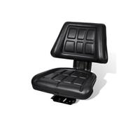 Siège de Tracteur Noir 48x48x52 cm Acier PVC Réglable