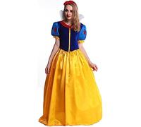 TRACYCY Déguisement Blanche Neige Femme avec Rouge Cape Halloween Snow White Robe de Princesse et Coiffes Set Adulte Fancy Dress Noël Carnaval Anniversaire Fête Cosplay Costume