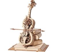 TRACYE Boîte à Musique Violoncelle Magique Puzzle en Bois 3D,Modèle Mécanique d'engrenage Construire Maquette Casse têtes,pour Adolescent Adulte