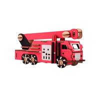 TRACYE Camion de Pompiers Puzzle 3D en Bois,Bricolage de Casse Tête Artisanal,Assemblage de Maquettes de Jouets Éducatifs,Cadeau de Ornements Créatifs