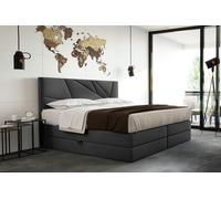 TRADA Verde Lux Lit boxspring 140x200 avec sommier à lattes avec topper Bonell Pocket Gris foncé